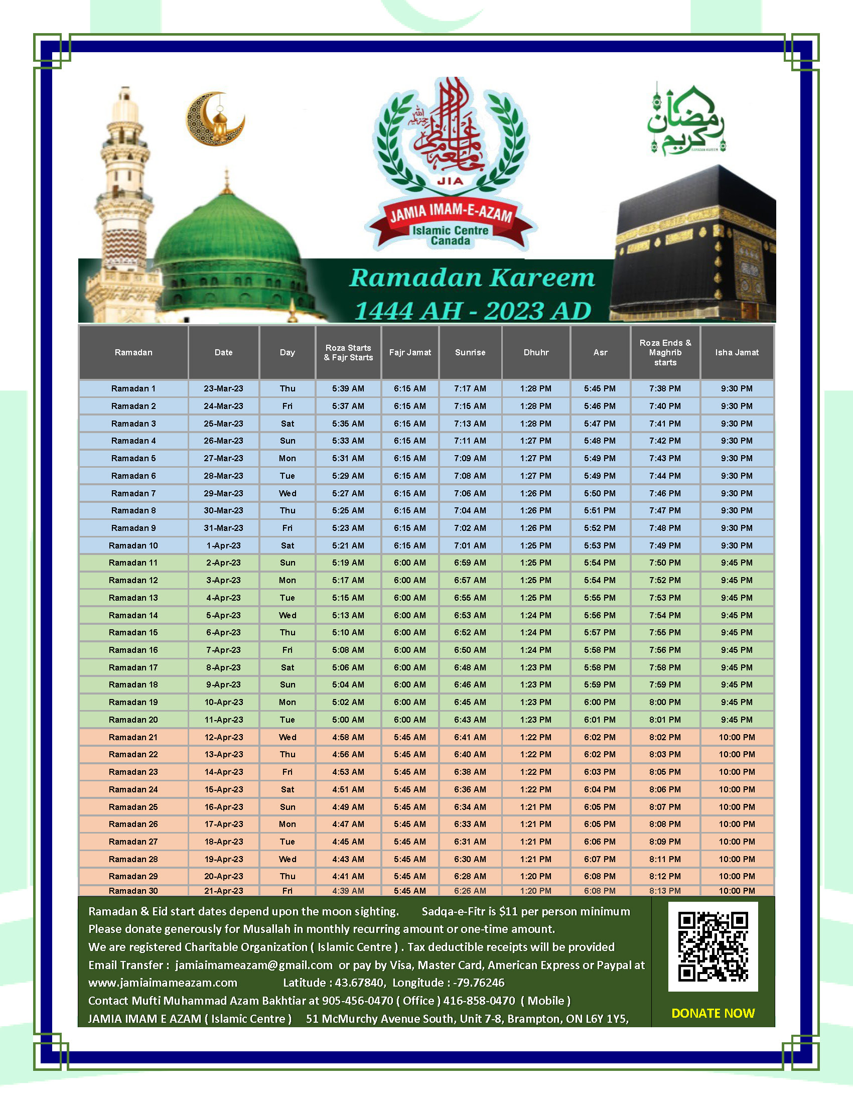 Ramadan -2023 - 1444 Final Calender